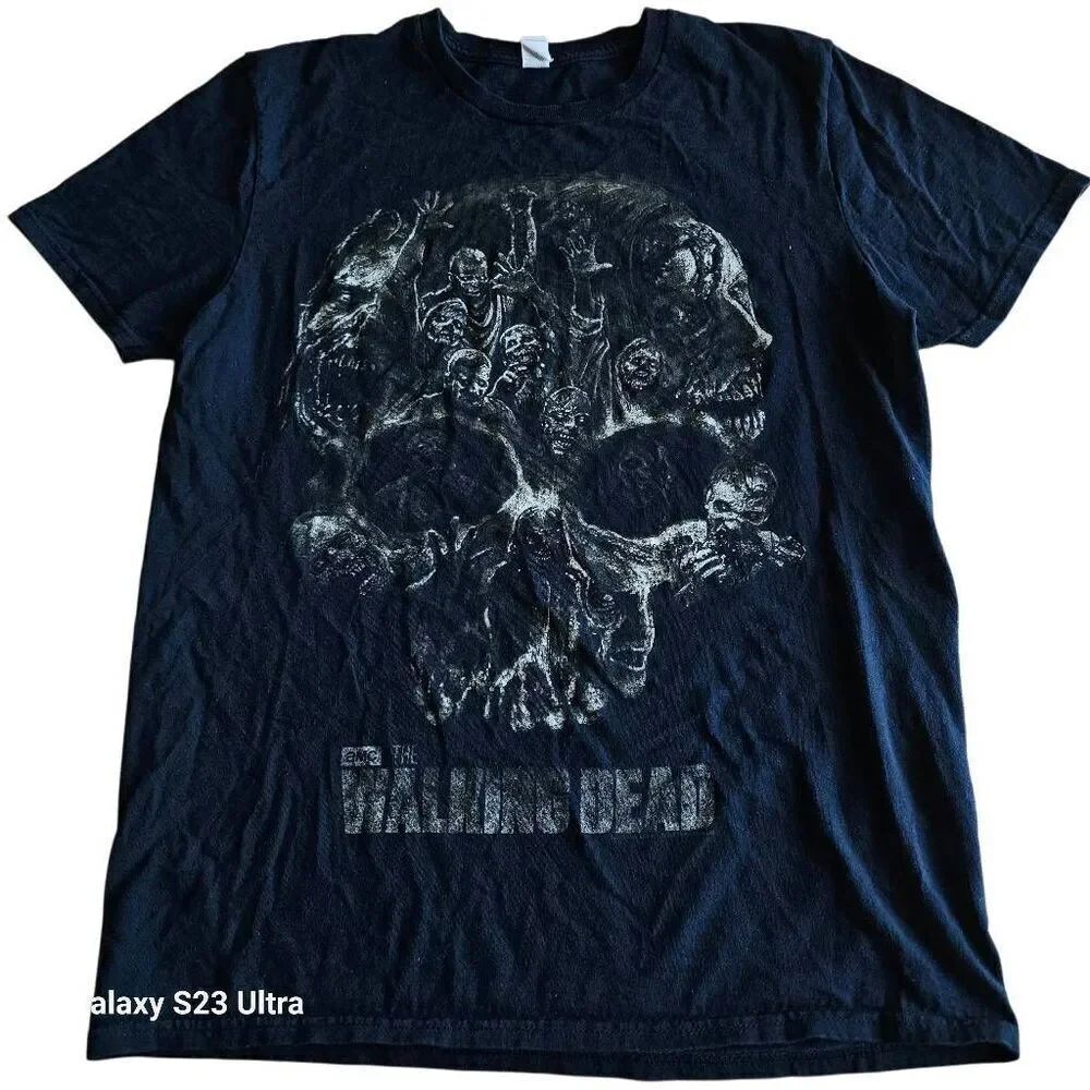 The walking dead mens Sz M black AMC promo short sleeve zombie print t shirt